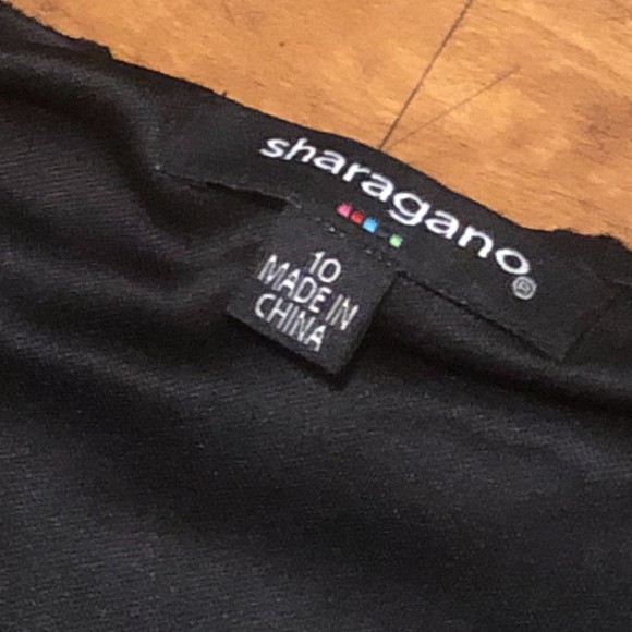 Sharagano Textured Long-Sleeve Belted Dress Size 10 - Picture 3 of 5